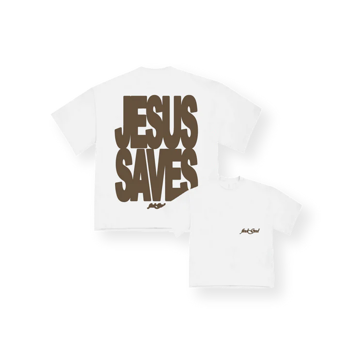 JESUS SAVES TEE (BROWN)